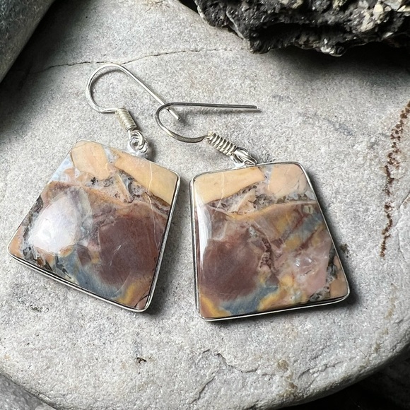 Butterfly jasper earrings (Z-6) - Picture 8 of 13